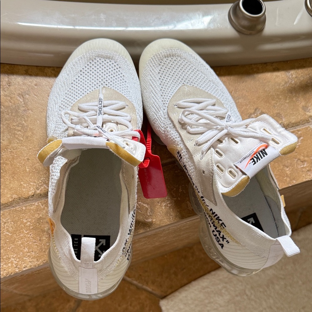 Nike White and Tan Athletic Shoes